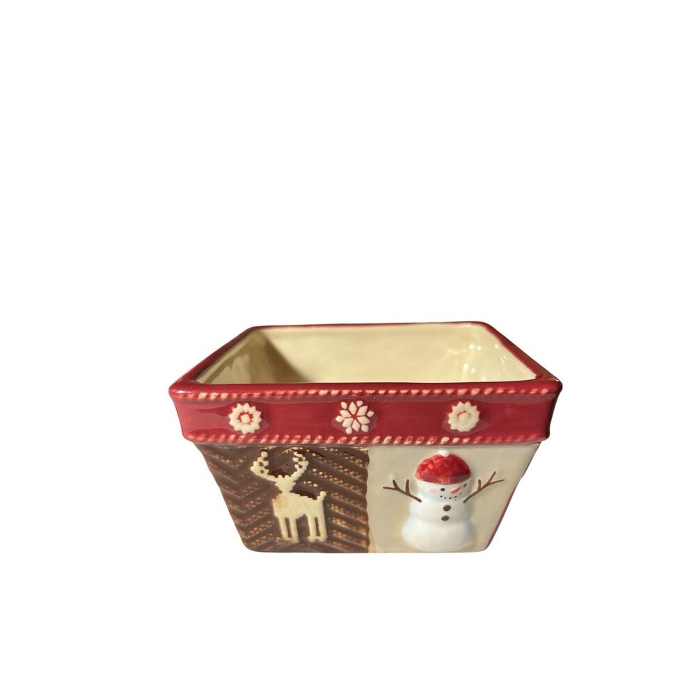 St. Nicholas Square Warm Wishes Square Serving 4" Dessert Snack Bowl 8 oz